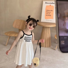2026 Summer Girls Cute Print One Piece Suspender Dress Casual Design