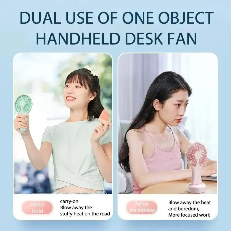 Small Handheld Fan Mini Rechargeable USB Fan Pocket Small Student Office Desktop Portable