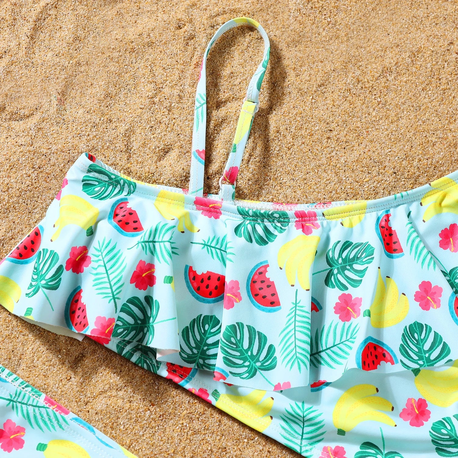 2023 Leaf Swimsuits Family Matching Outfits Look One-Piece Mother Daughter Swimwear Mommy and Me Clothes Father Son Swim Shorts