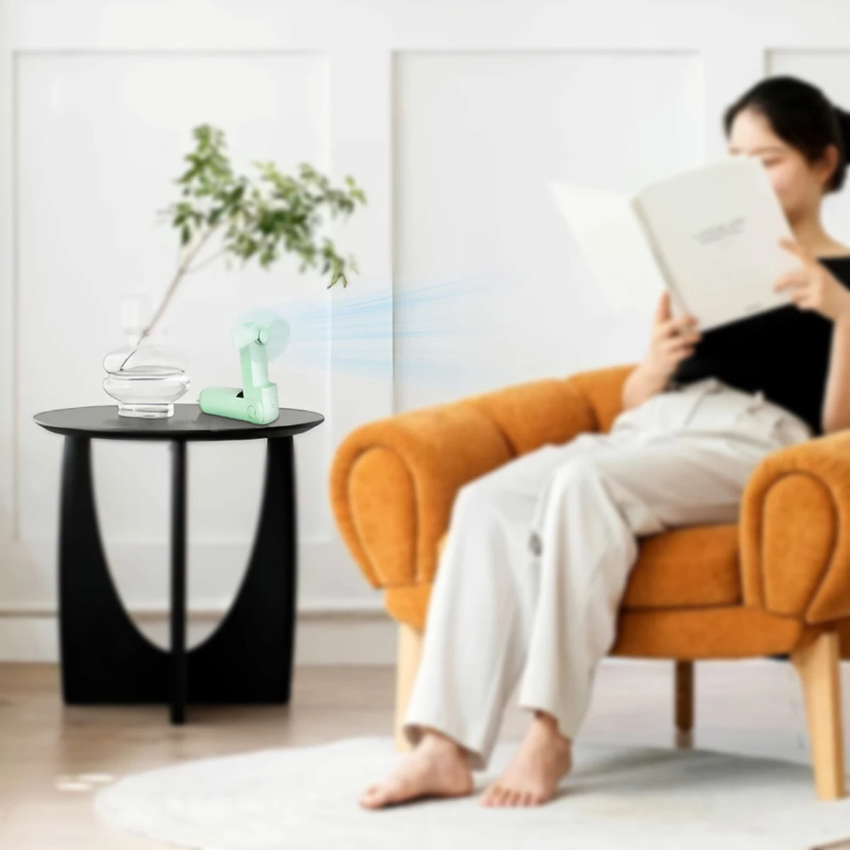 Portable Handheld Fan Cute Mini Fan 500mAh Battery 3 speed Adjustable Low-Noise Electric Fan Gift Outdoor Folding Fan