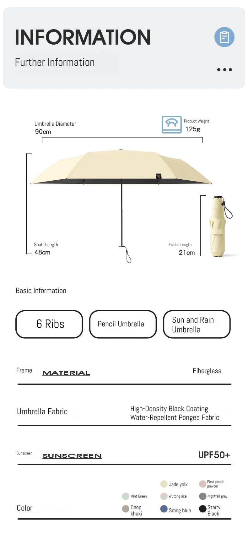 145g Japanese Style Portable Brazing Sun Protection, UV Protection, Weather Resistance, Manual Umbrella