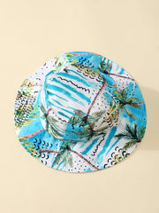 Summer  4-7  Years  Old  Cool Boys  Sleeveless  Top  And  Hawaiian  Printed Shorts  Casual  3-Piece  Set  With  Hat