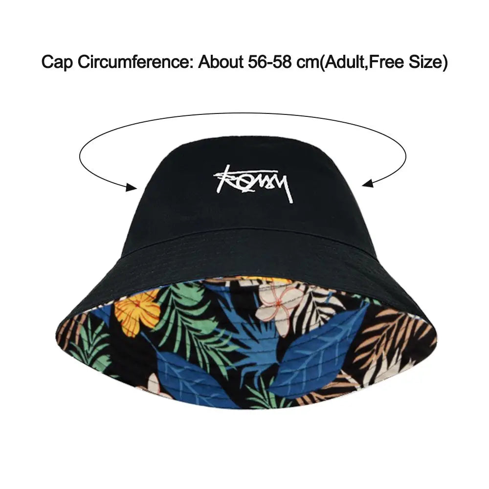 Men Women Summer Basin Cap Hip Hop Hat Double-sided Bucket Hat Graffiti Fishing Fisherman Hat Pattern Packable Sun Protection