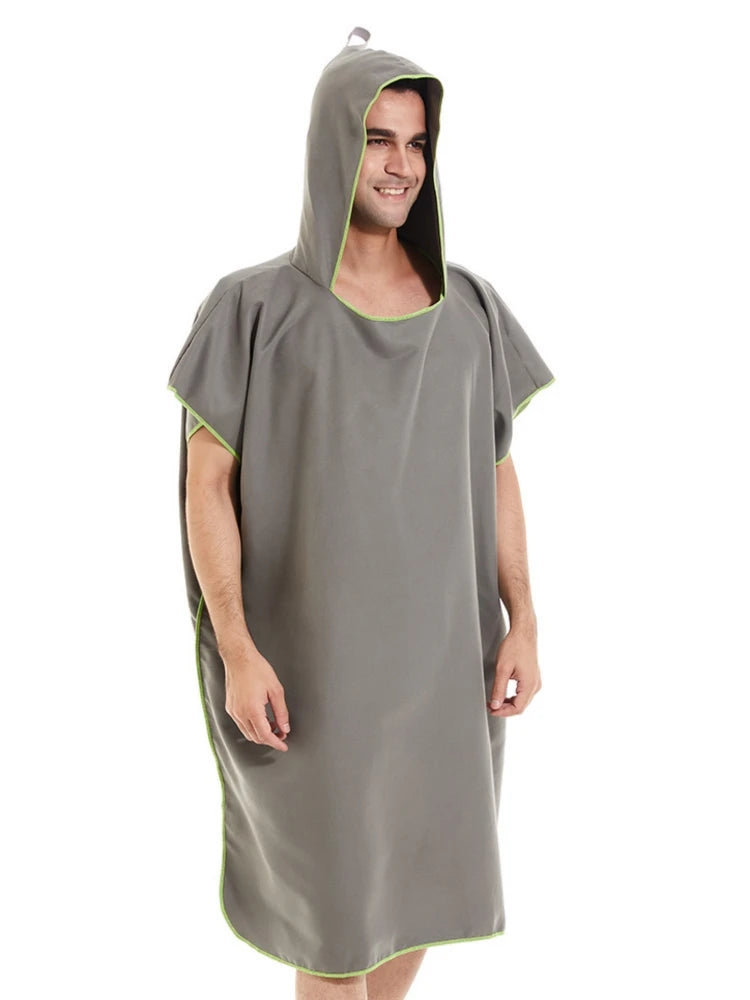 Quick Dry Changing Robe Hooded Absorbent Bathrobe Super Absorbent Bath Towel for Swimming Fitness Yoga Beach