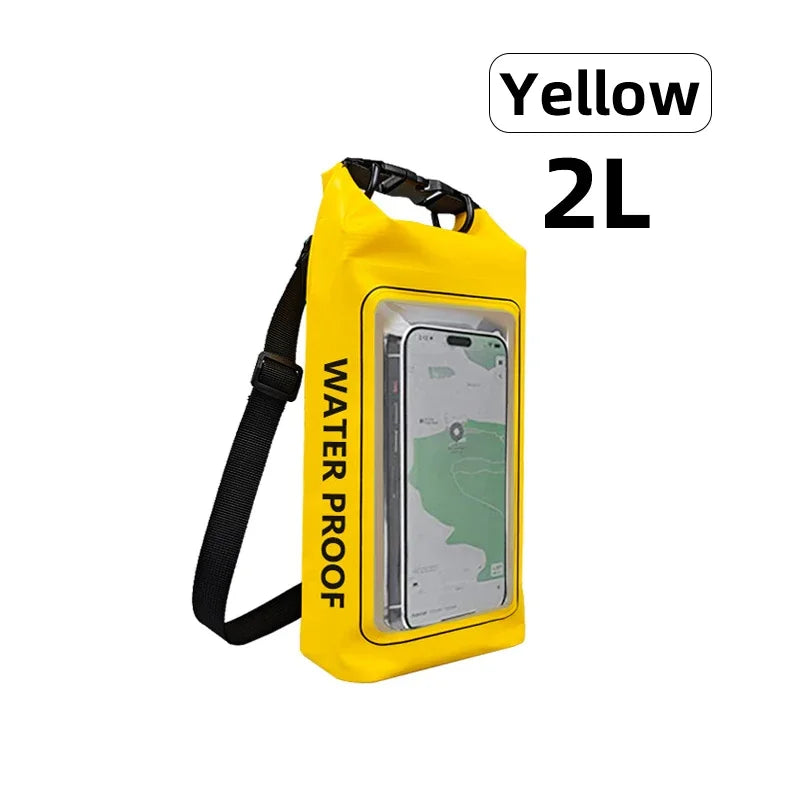2L/5L Waterproof Dry Bag Touch Screen Swimming Waterproof PVC Bag Rafting Floating Outdoor Sport Bag Surfboard Kayak Storage Bag