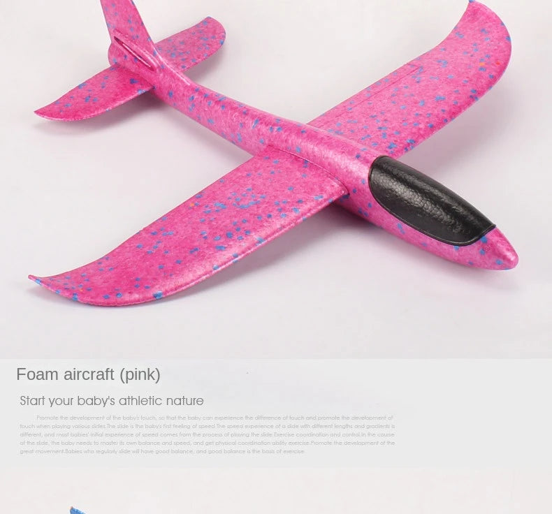 48cm Large Foam Airplane Children's Hand Thrown Airplane Glider Toy Outdoor Parent-child Interaction Funny Toy Boy Gift