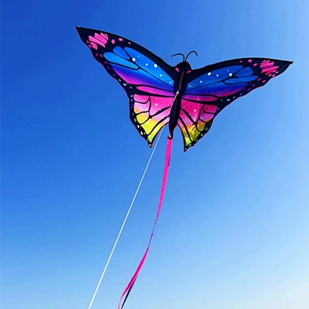 New Easy to Fly Colorful Kite Steering Good Flying 3D Kite Beautiful 100 Meter Kite String Children's Kite Kid & Adult