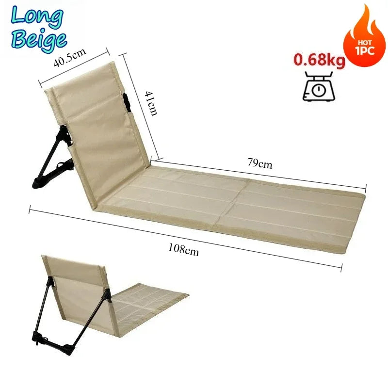 Portable Folding Beach Chair for Camping, Fishing & Garden Use - Lightweight Outdoor Lounge Chair with Backrest