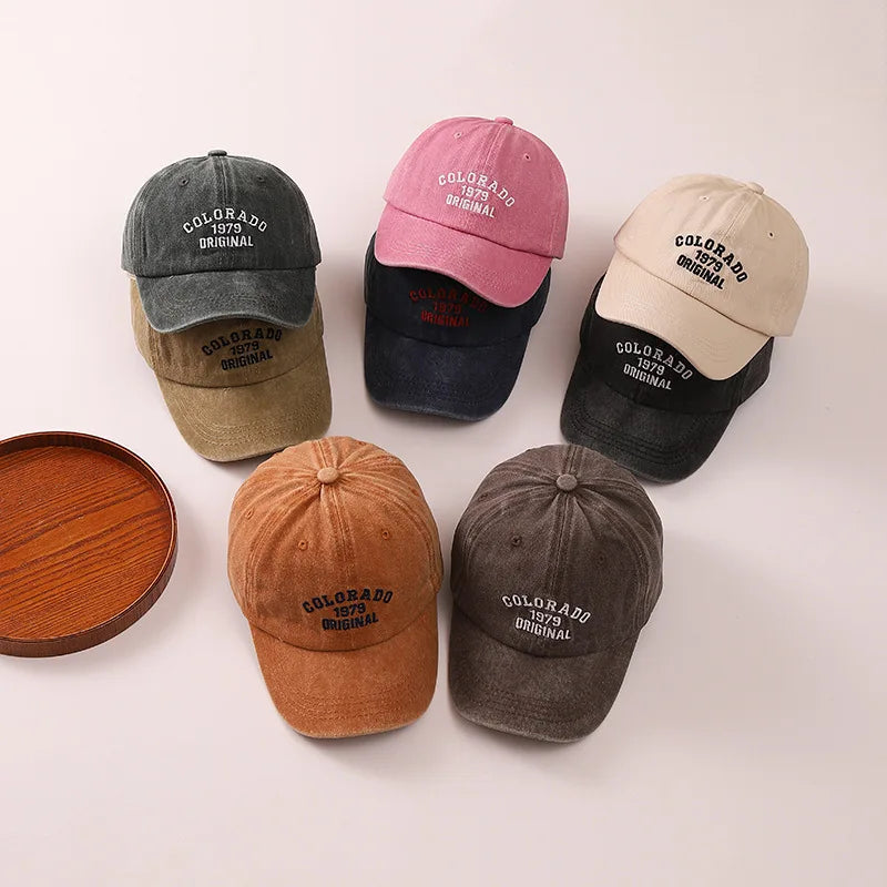 Embroidery Letter Children Baseball Cap Fashion Retro Kids Duck Tongue Hat 2-8Year Boys Girls Duckbill Caps Outdoor Baby Visors