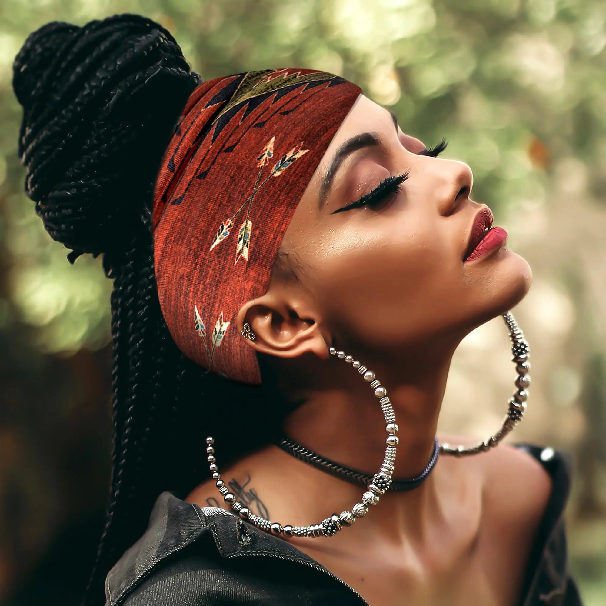 Boho African Headbands for Women Wide Cotton Turban Headwrap  Knot Elastic Hairbands Bandeau Sport Workout Yoga Hair Accessories