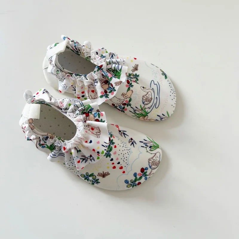2026 Summer Children Swimming Shoes Cartoon Printed Non-slip Quick-Dry Boys Girls Beach Water Playground Sandals Shoes