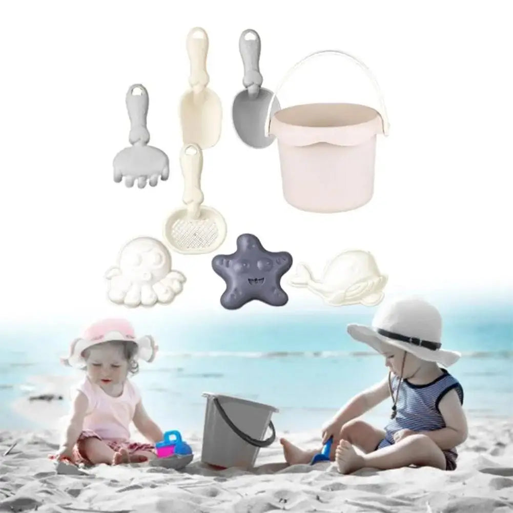 Kids Beach Toy Set: Sand & Water Play Kit with Bucket Hourglass Shovel & Rake Outdoor Summer Garden Toys for Toddlers