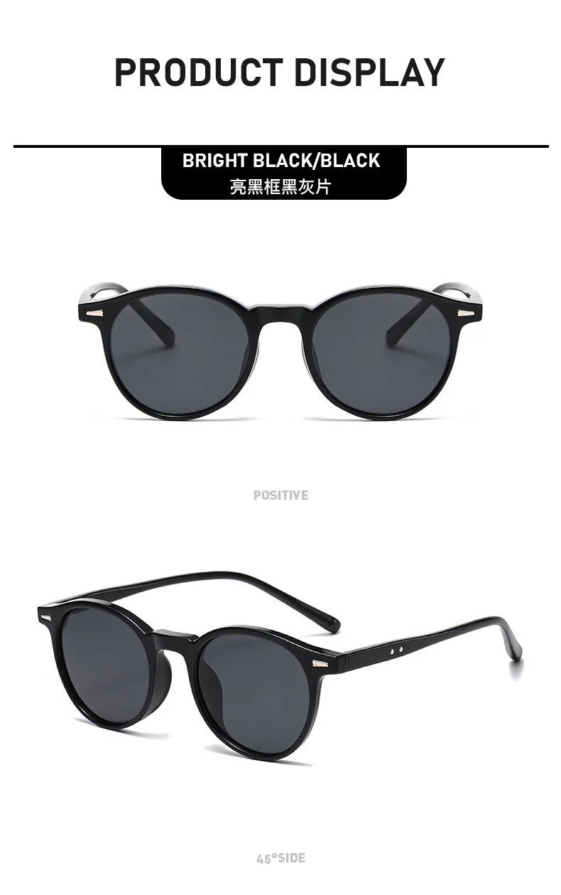Vintage Round Sunglasses for Women Men Circular Sun Glasses Female Oval Eyewear Sunglasses for Male Female Eyeglasses