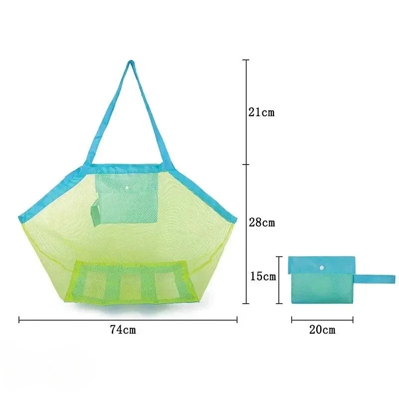 Kids Portable Beach Bag Anti-Sand Waterproof Toy Storage Net Large Capacity Mesh Travel Towel Outdoor Bag