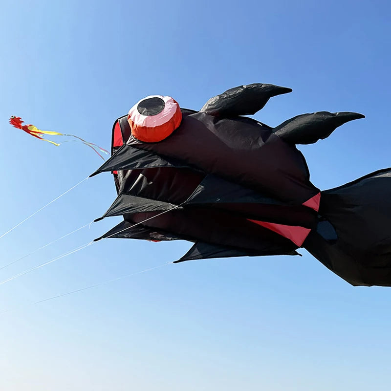 3D 10M 3-Color Goldfish Soft Kite Large Soft Animal Professional Kites Outdoor Inflatable Beach Kite Easy To Fly and Tear Proof