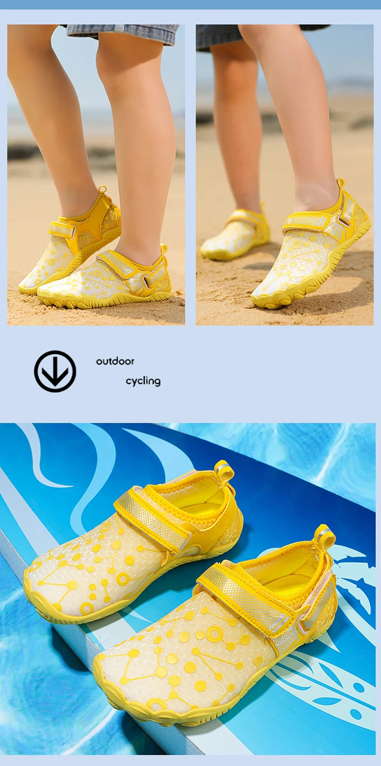Water Shoes Children's Beach Shoes Quick-Drying Breathable Barefoot Swimming Water Shoes Outdoor Sneakers River Slippers Water S