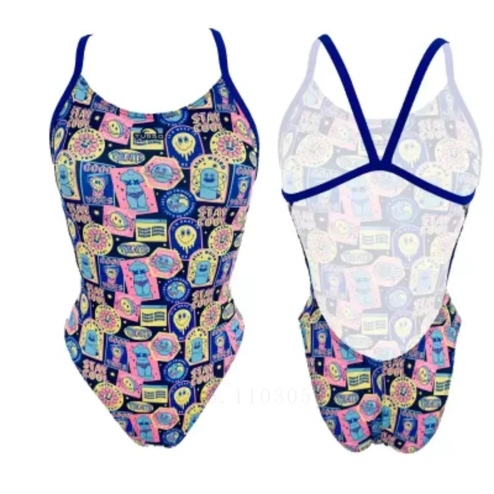 Women's One-Piece Swimsuit Competitive Swimming Summer Pool Practice Clothes Racing Swimwear Bikini Deck Surfing Bathing Suits