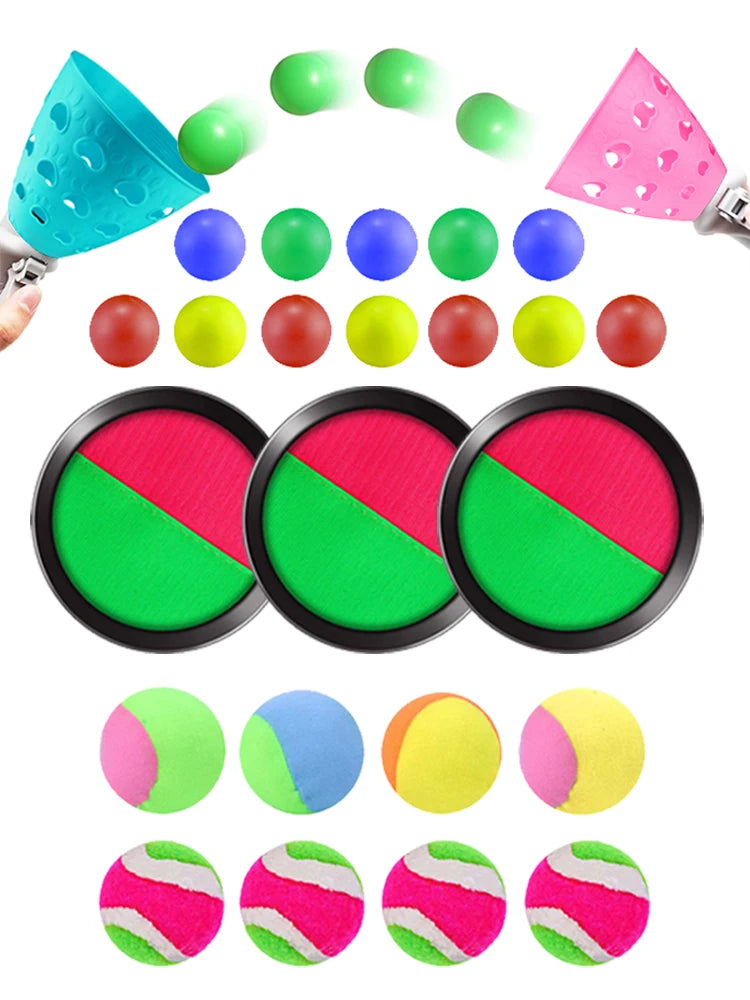 Children Sports Toys Toss & Catch Ball Sticky Balls Summer Outdoor Beach Toy Multiplayer Game Parent-child Interaction Gifts TMZ