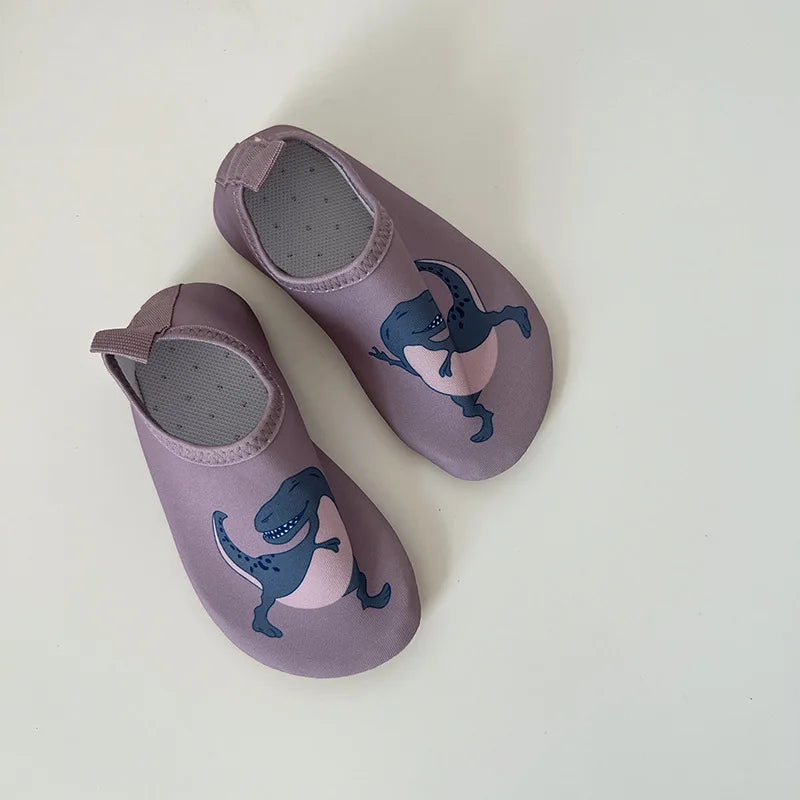 2026 Summer Children Swimming Shoes Cartoon Printed Non-slip Quick-Dry Boys Girls Beach Water Playground Sandals Shoes