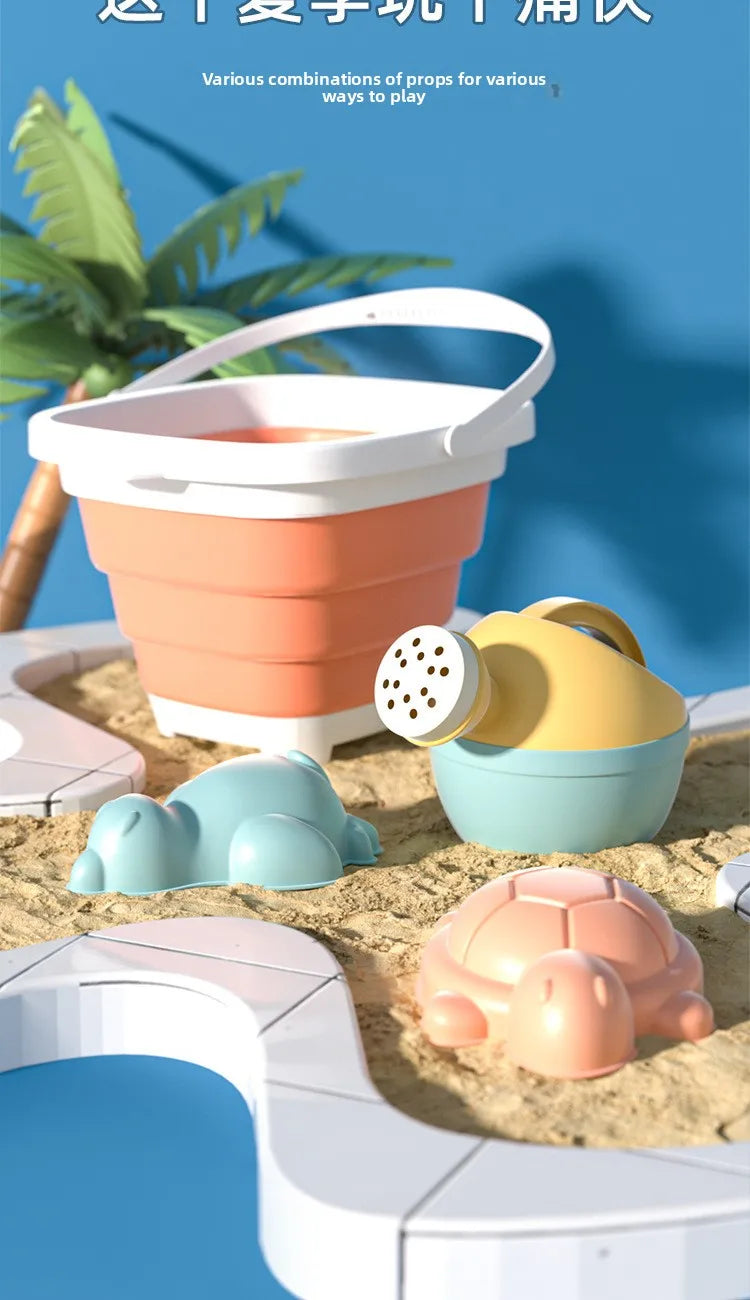 5/11PCS Beach Sand Play Water Set Folding Bucket Summer Toys for Children Kids Outdoor Game Sandbox Accessories Color Random