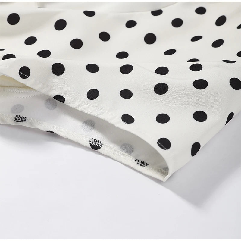 Fashion Summer Hollow Out Women Dress Belt Zipper Hip Package Slimming Polka Dot Skirt Sexy Female Party Dress 2026