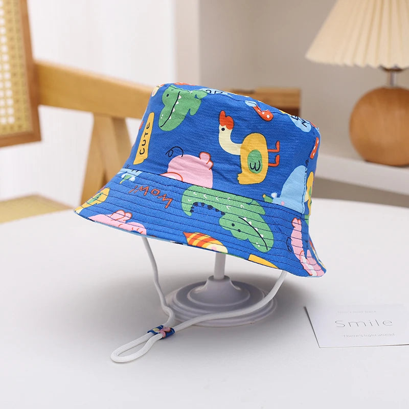New Panama Summer Baby Sun Hat for Girls and Boys Beach Sun Cap Cartoon Autumn Kids Fisherman's Cap Outdoor Baby Bucket Hat