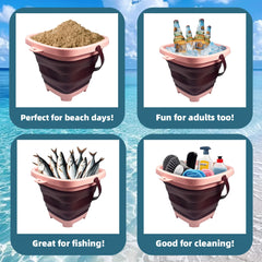 Beach sand toy for children, small extensionable water bucket with multiple functions and portability, suitable for baby sand pl