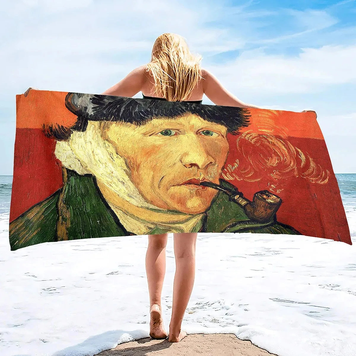 Van Gogh Starry Night Sand Free Beach Towels Absorbent Oversized Bath Towel Large Size Hand Towels for Swimming Bathroom Pool