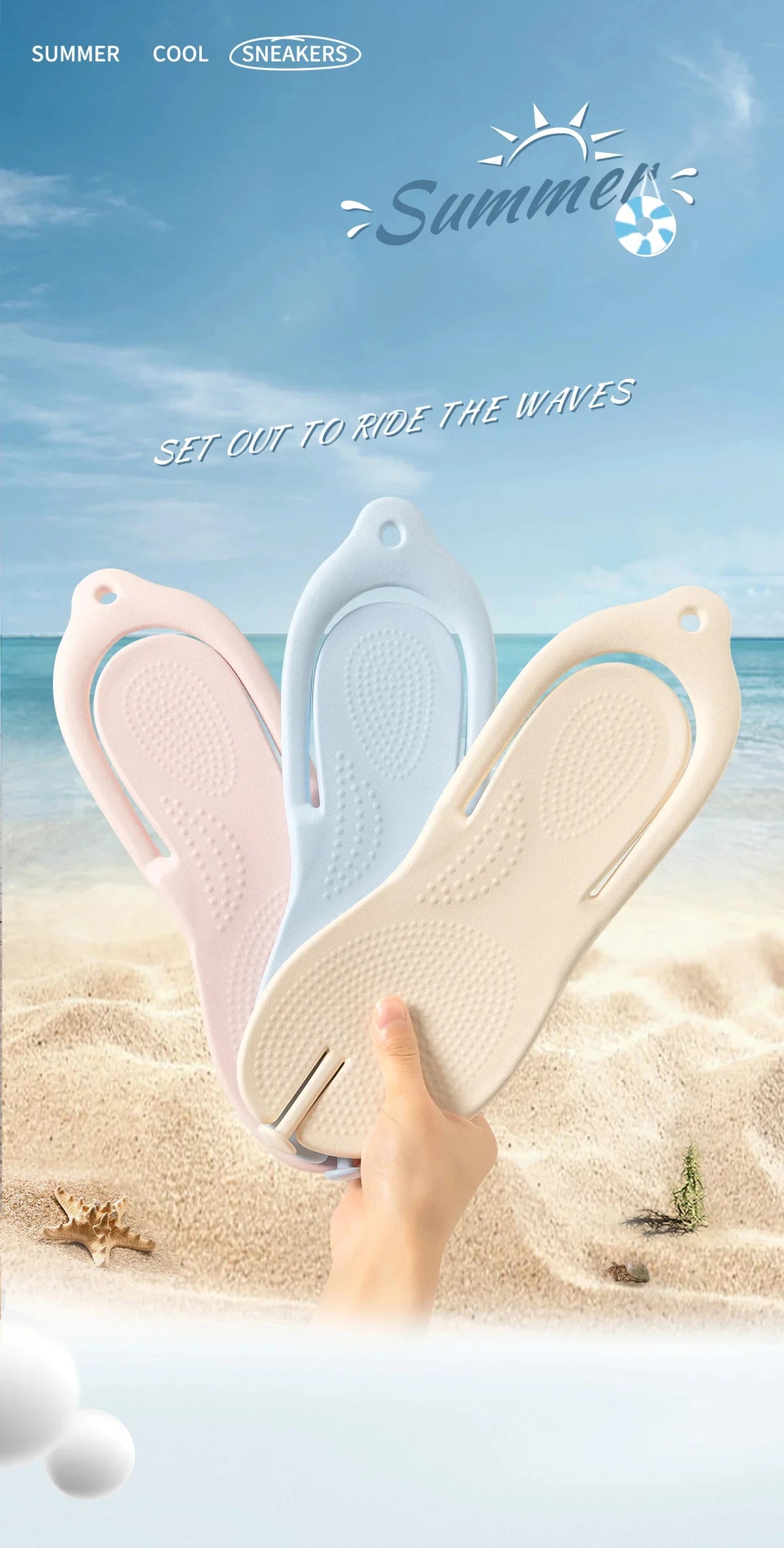 TZLDN EVA Women Flip Flops Foldable Detachable Beach Slippers Comfortable Soft Outdoor Flip Flops