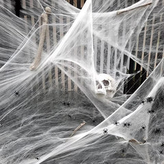 Halloween Decoration Spider Web,Artificial Cobweb,Stretchy Cobweb With Spider,Horror Gothic Haunted House Home Decor
