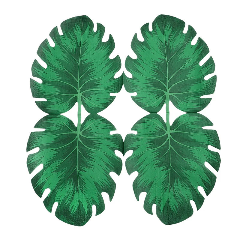 20-100Pcs Bulk Tropical Jungle Leaf Paper Napkin for Hawaiian Summer Beach Birthday Party Table Decoration Wedding Supplies