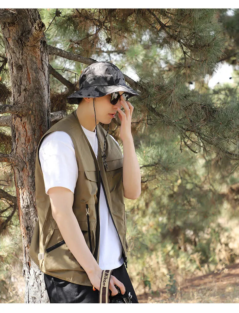 60-65cm Xxl Big Head Hat Men Summer Outdoor Jungle Fisherman Cap Lightweight Sunscreen quick-drying Sun Hats  Hot