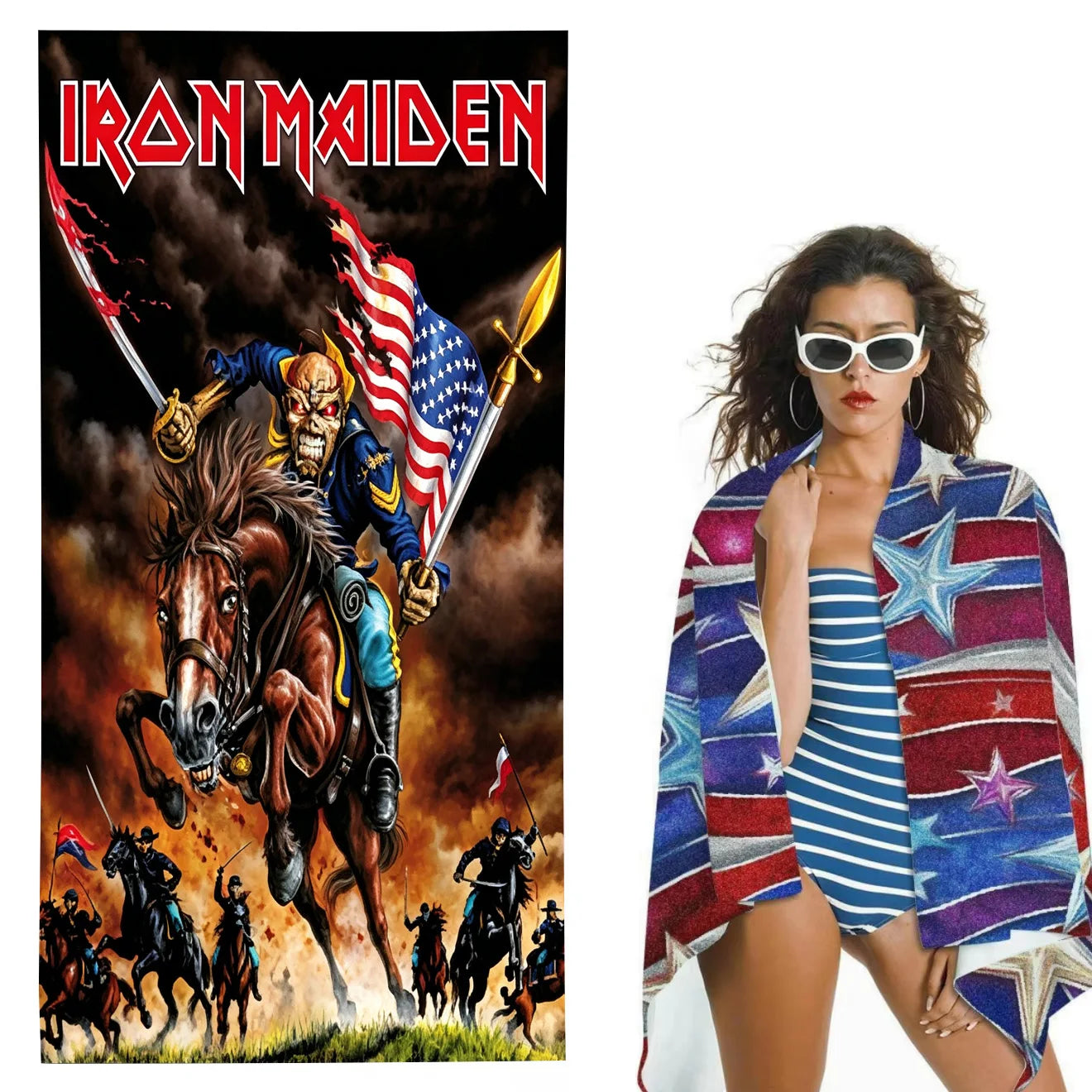 Iron Maiden Killers Album Microfiber Beach Towel Quick Dry Super Absorbent Sand Free Soft Oversized Bath Towels Gym Sports Towel