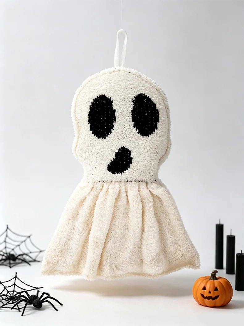 Halloween Ghost Plush Ornament Spooky Ghost Figure Decor Soft Fabric Ghost Figurine for Home Table Holiday Party Decoration