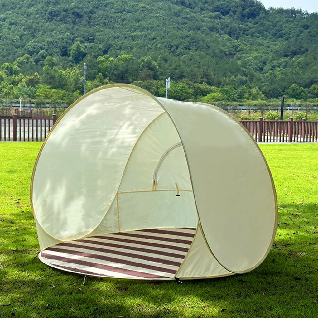 Reusable Outdoor Portable Camping One Click Open 3-4 People Tent Large Space Sunshade Beach Sun Shelter Tent Garden Beach Tent
