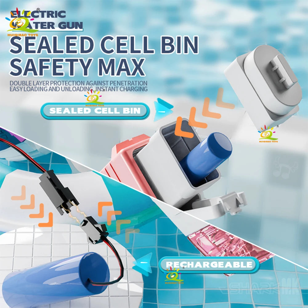 HUIQIBAOThe water gun summer water toy electric water spray gun is suitable for beaches swimming pools swimming and outdoor pa