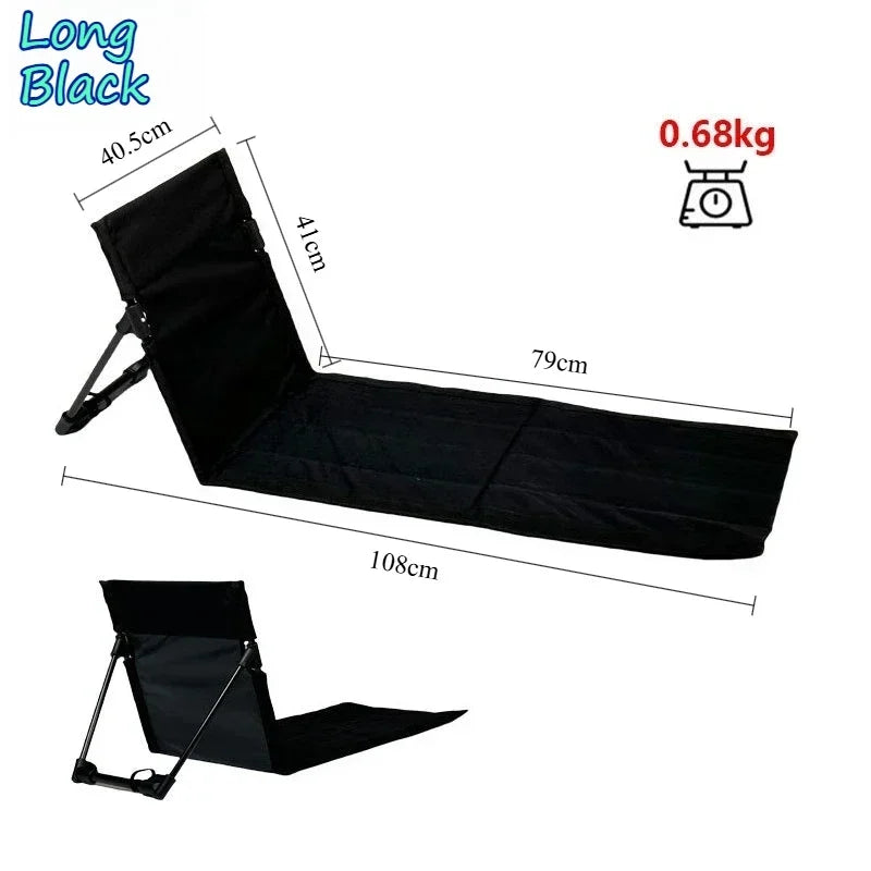 Portable Folding Beach Chair for Camping, Fishing & Garden Use - Lightweight Outdoor Lounge Chair with Backrest