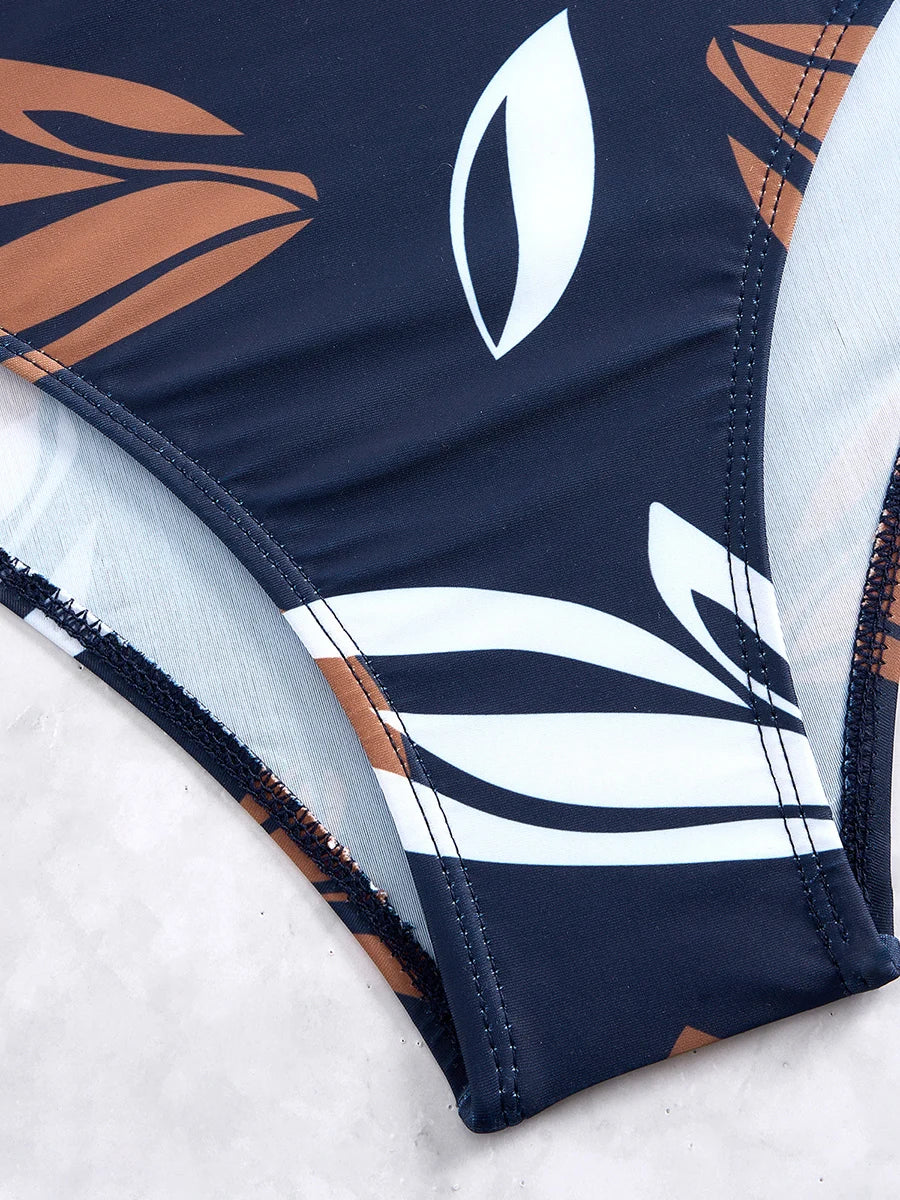 Printed Tankini Set Two Pieces Swimsuit Women Strappy Swimwear Female Bathers Bathing Swimming Swim Suit Beachwear