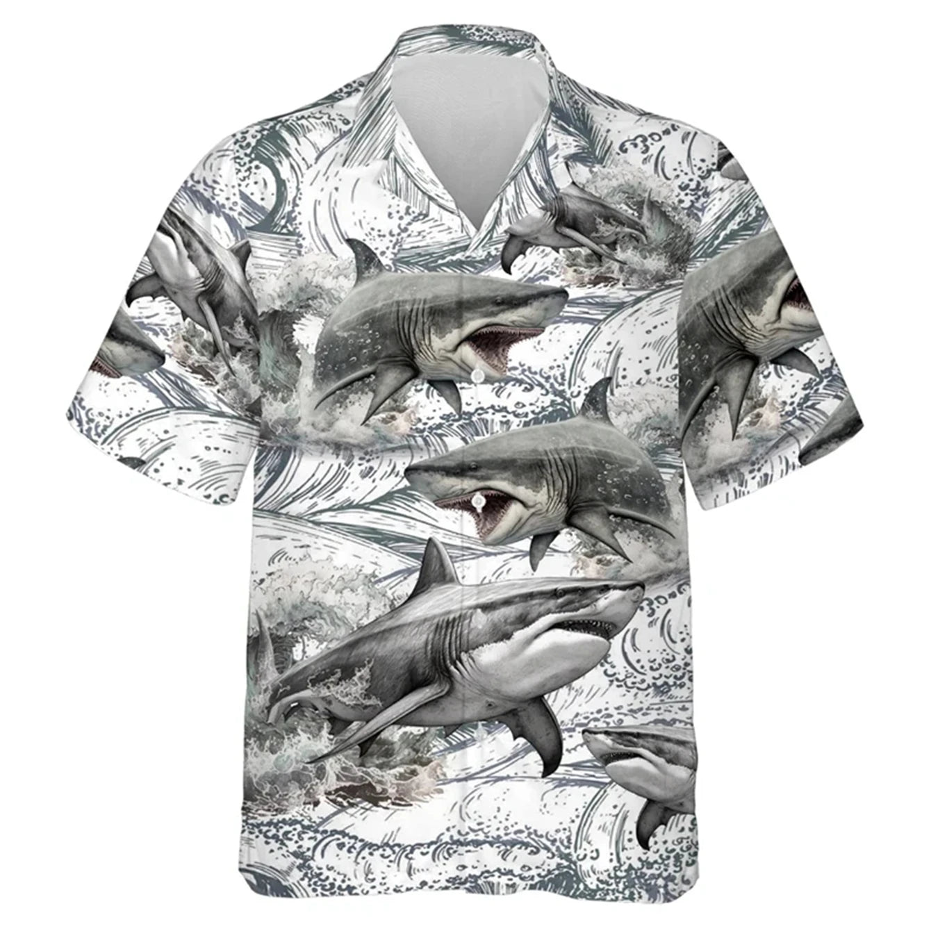 Boy's Comfortable Breathable Hawaiian Fishing Print Shirt Boys Short Sleeve Shirt Summer Loose Beach Oversize Tee Shirt for Boy