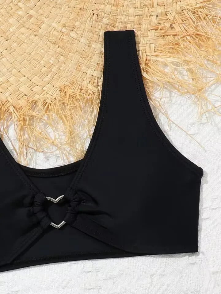 Sporty Bikinis 2026 Girls Swimsuit Kids Swimwear Black Children's Bathers Bathing Swimming Swim Suit Beachwear