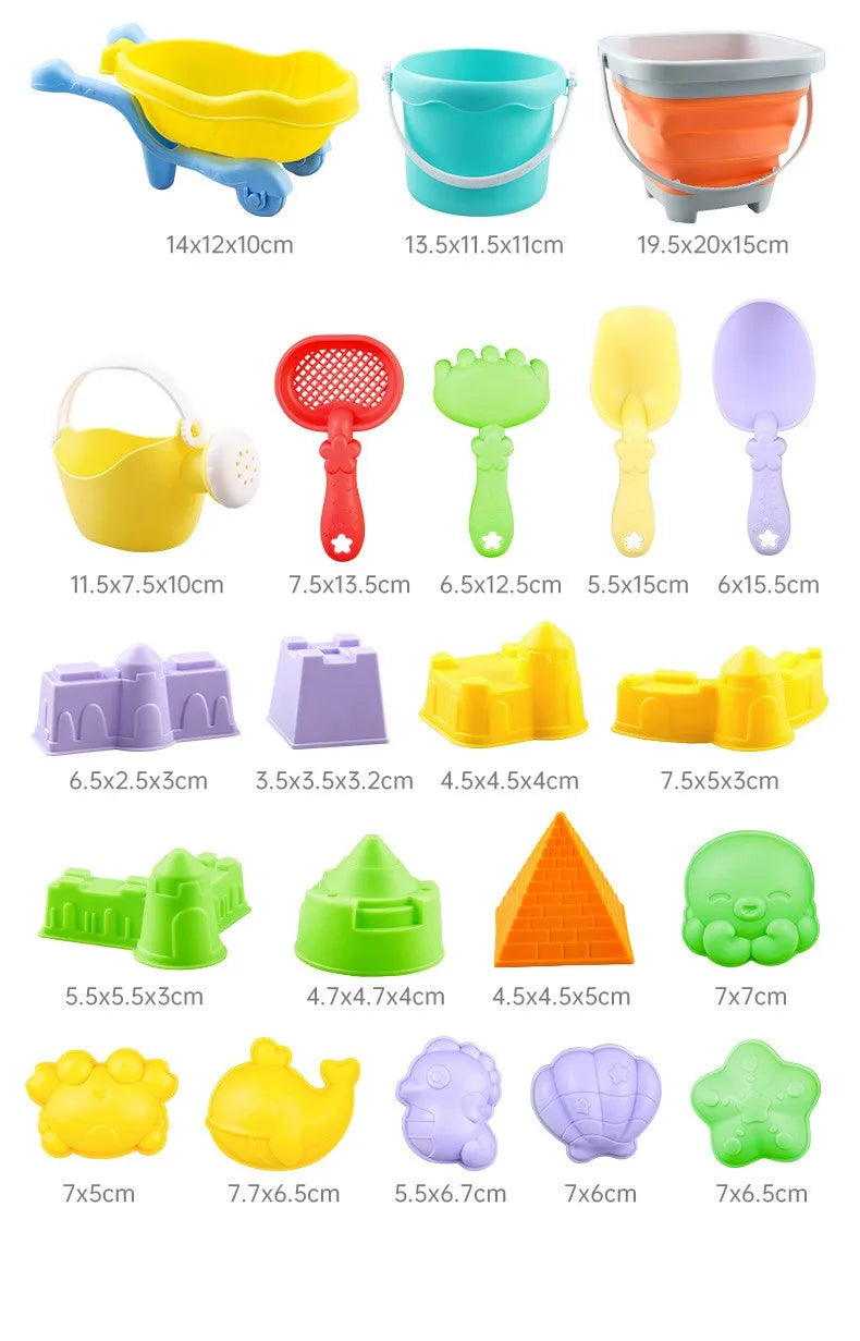 5/11PCS Beach Sand Play Water Set Folding Bucket Summer Toys for Children Kids Outdoor Game Sandbox Accessories Color Random