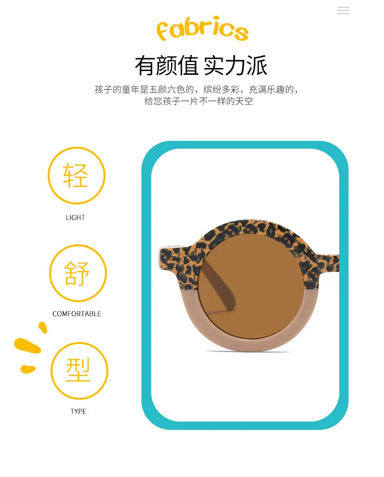 New Children's Sunglasses Korean Edition Girls' Round Frame Sunglasses Personalized Baby Sunscreen Sunglasses Fashion Versatile
