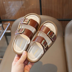 New Summer Slippers Boy Fashion Thick Bottom Flip Flops for Children Cut-outs Girls Beach Shoes