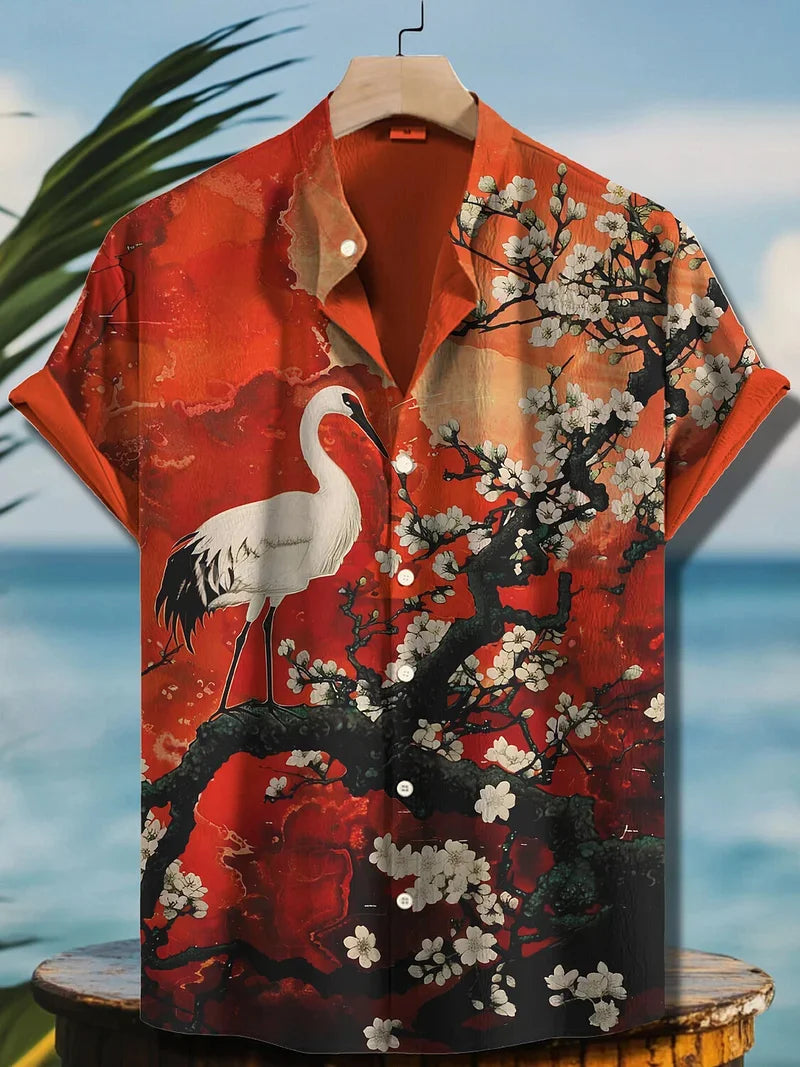 Summer Fashion New Men's Linen Hawaiian Shirt 3D Printed Shirt Short Sleeve Casual Beach Shirt Vintage Shirt