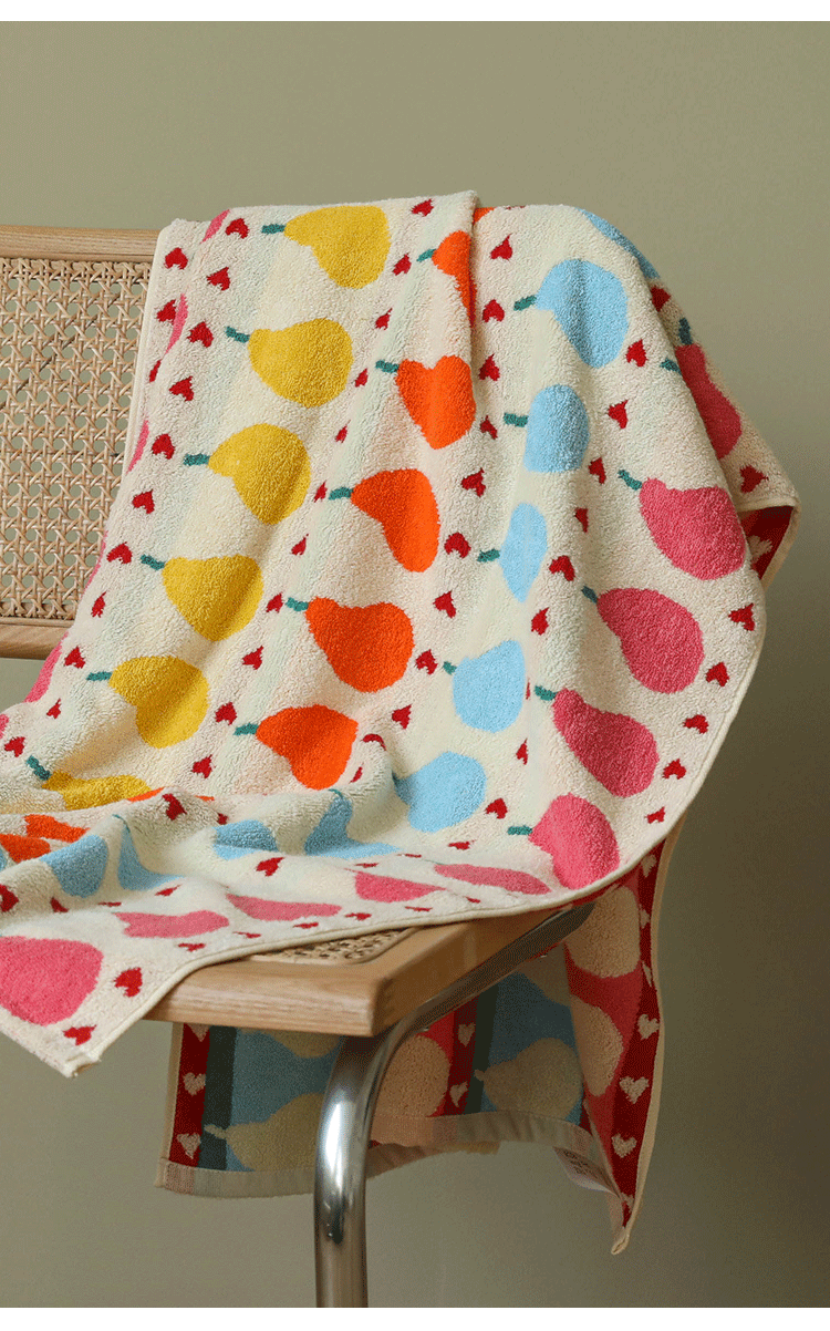 Cute Graffiti  Pears Patter Cotton Soft Face Towel for Kids Absorbent Bath Towel Comfortable Cotton Household Towel Beach Towels