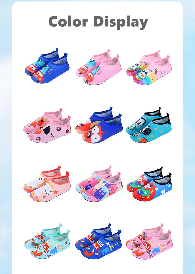 Children Outdoor Water Shoes Barefoot Quick-Dry Aqua Yoga Socks Boys Girls Animal Soft Diving Wading Shoes Beach Swimming Shoes