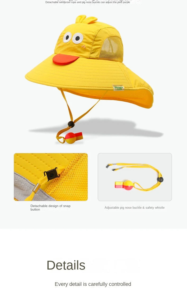 Children's Sunscreen Hat Baby Sun Hat Beach Hat UV Protection Summer Thin Breathable Large Brim Fisherman Hat