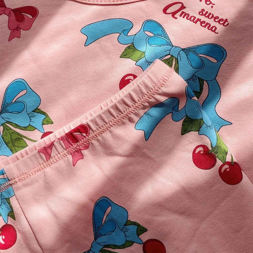 Children Clothes Set 2025 KS Summer Girls Floral Tops Shorts Set Girl Heart Print Slip Dress Kids Short Sleeved Vacation Suit