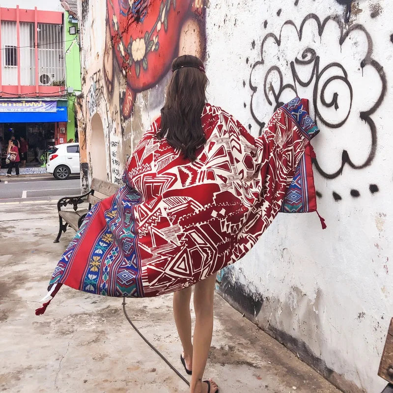 Fashions 90x180cm Twill Cotton Pareo Beach Cover-Ups Women Large Beach Dress Bikini Bathing Swimwear Cover Up Sarong Wrap Scarf