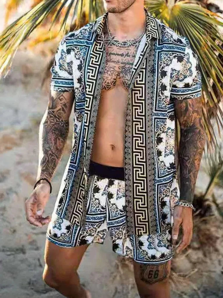 Hawaiian Shirt Sets 3D Printed Men's Casual Fashion Short Sleeves Shirts Oversized Beach Shorts Summer Streetwear Suits Clothing